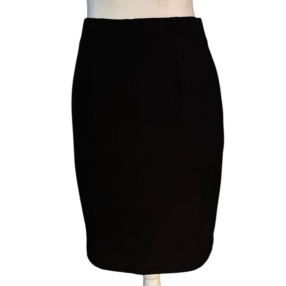 Eileen Fisher XS Pull On Pencil Skirt Washable Stretch Crepe Black Capsule - Picture 1 of 3